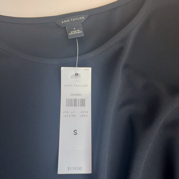 Ann Taylor NWT Black Long Sleeved Dress - Picture 3 of 6